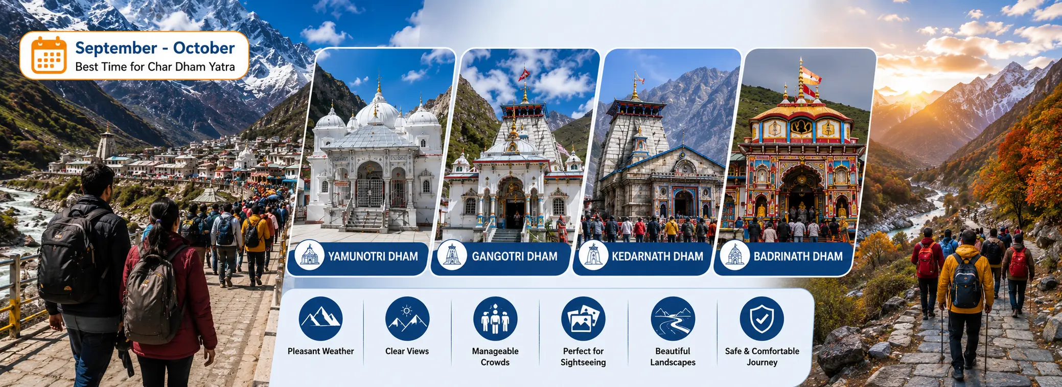 Char Dham Yatra September October off peak season clear weather