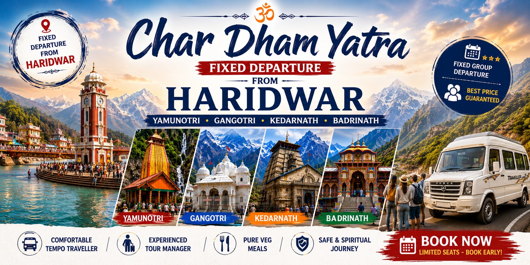 Chardham fixed departure tour package from Haridwar