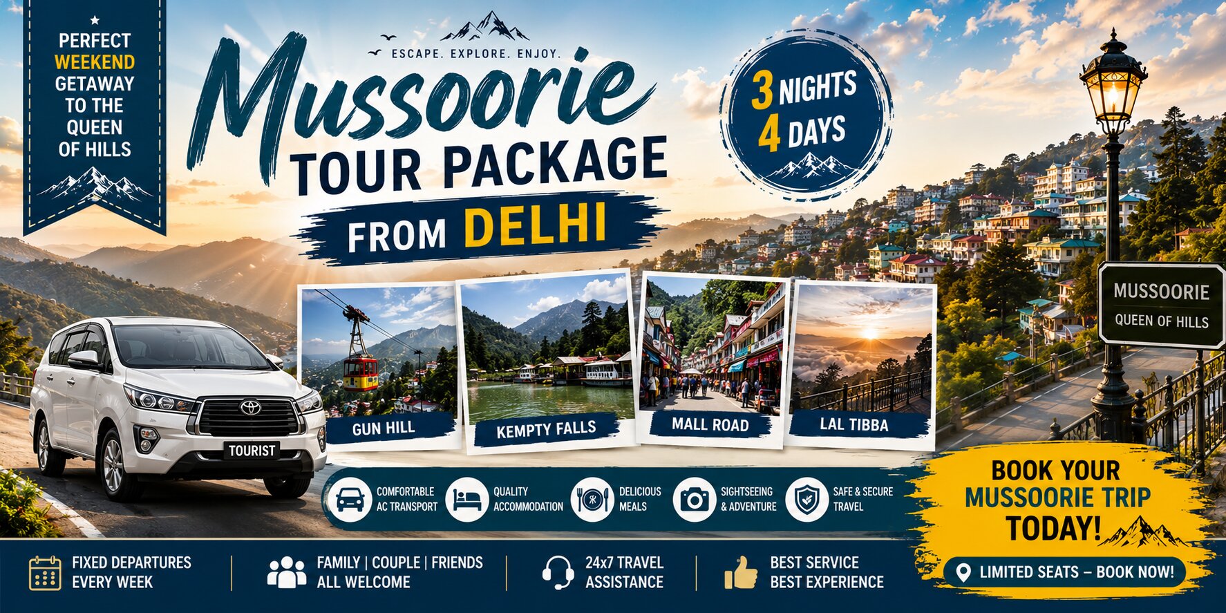 Mussoorie tour package from Delhi