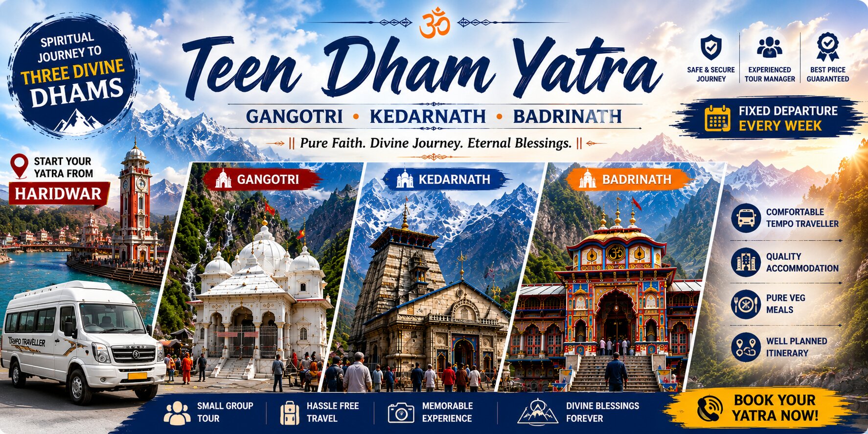 Teen Dham Yatra package from Haridwar